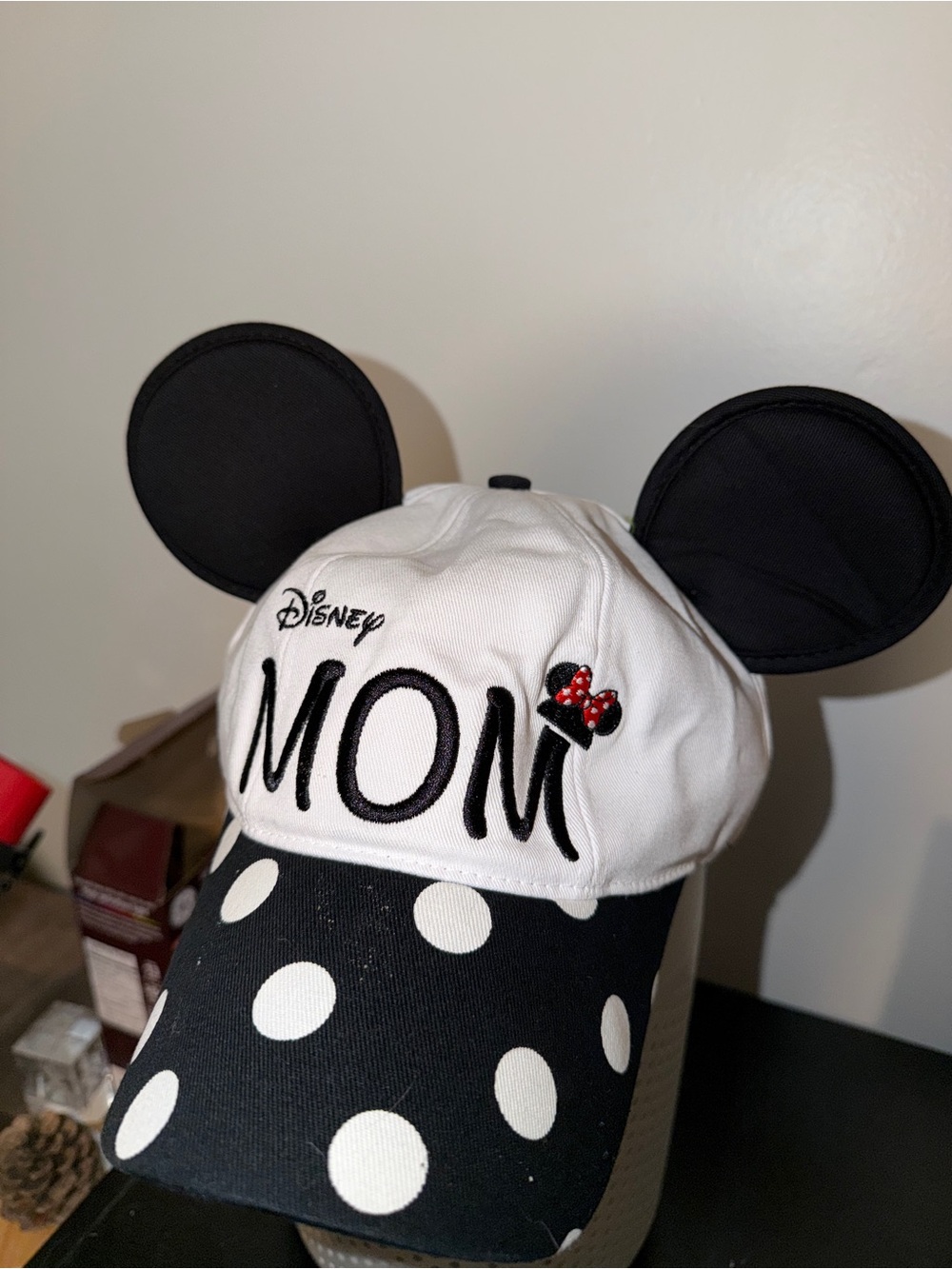 Disney Mom Minnie Ear Cap - Black, White, Red